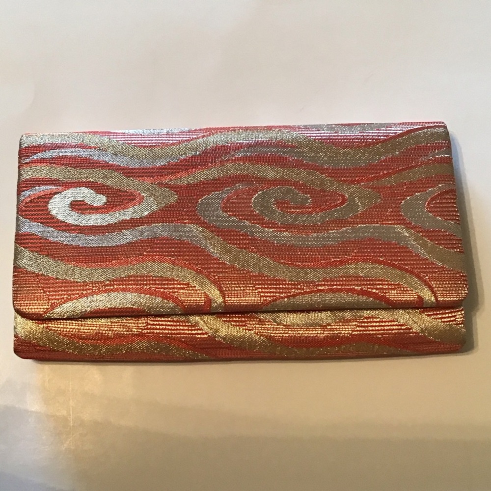 Vintage Orange and Gold Evening Clutch